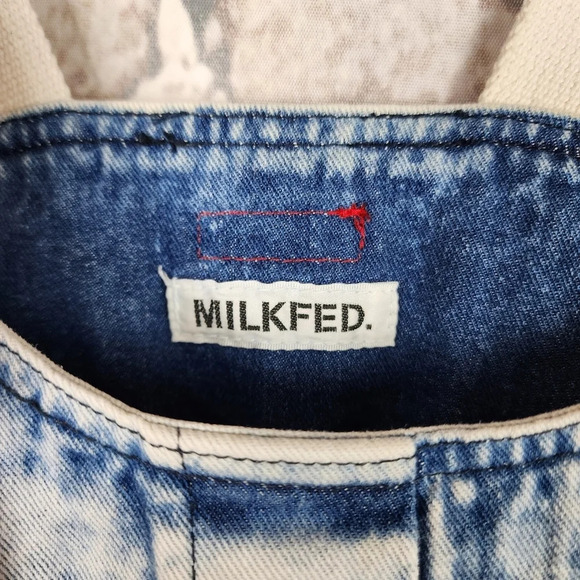 Vintage 90s Milkfed Acid Wash Denim Mini Dress Sopia Coppola One Size Japan - Picture 2 of 16